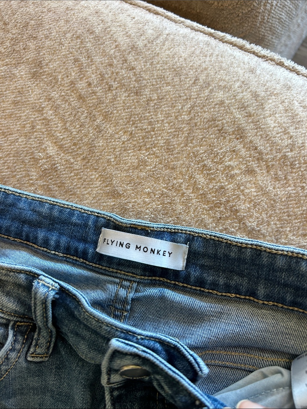 💙Flying monkey Women's Distressed Flared Jeans - Blue - Picture 3 of 11